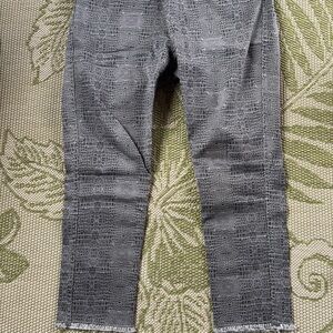 Gray Crocodile Print Pants